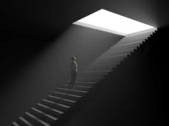 How to make Windows a correct growth surroundings A woman climbs steps from darkness toward light.
