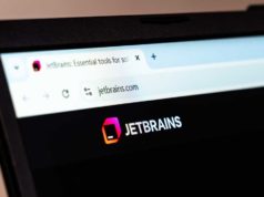 JetBrains says a crafted HTTP request may break… New York, USA - January 20, 2025: JetBrains website offering software development tools and solutions displayed on a screen